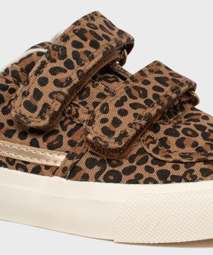 Tennis en toile à scratch imprimé léopard fille vue6 - LOVELY WINGS GEMO FOR GOOD - GEMO