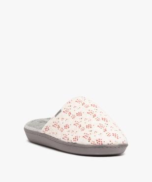 Chaussons femme mules plates en velours imprimé – Dim vue2 - DIM - GEMO