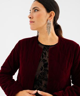 Veste matelassée en velours femme vue2 - GEMO(FEMME PAP) - GEMO