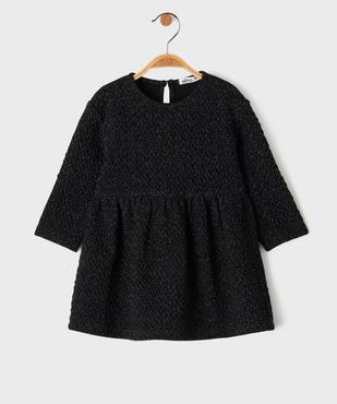Robe pailletée en maille texturée bébé fille vue1 - GEMO(BEBE DEBT) - GEMO