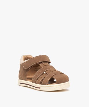 Sandales bébé garçon unies à talon et bout fermés vue2 - GEMO(BEBE DEBT) - GEMO