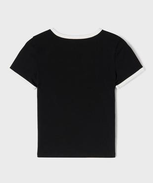 Tee-shirt manches courtes à message fille vue5 - GEMO 4G FILLE - GEMO
