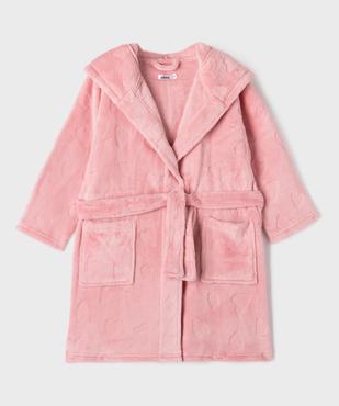 Robe de chambre à capuche en maille douillette fille vue1 - GEMO (ENFANT) - GEMO