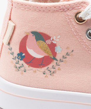 Tennis bébé fille montantes en toile imprimée oiseau vue6 - GEMO 4G BEBE - GEMO