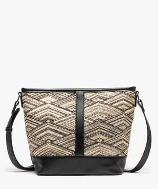 Sac besace femme tissé avec fil doré vue1 - GEMO (ACCESS) - GEMO