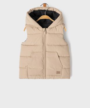 Doudoune sans manches à capuche doublée polaire bébé garçon vue1 - GEMO(BEBE DEBT) - GEMO