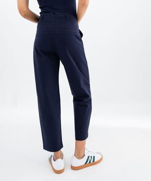 Pantalon en coton stretch coupe carotte femme vue3 - GEMO 4G FEMME - GEMO