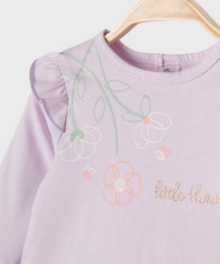 Pyjama en coton avec volants sur les épaules bébé fille vue2 - GEMO 4G BEBE - GEMO