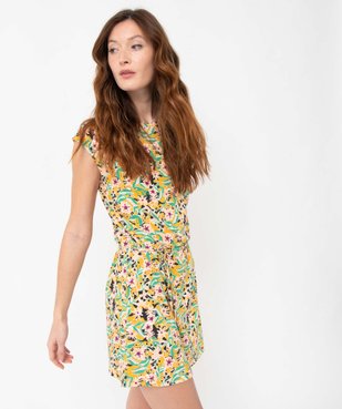 Robe femme imprimée en maille fluide coupe courte vue1 - GEMO(FEMME PAP) - GEMO