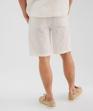 Bermuda en lin et coton coupe regular homme vue3 - GEMO 4G HOMME - GEMO