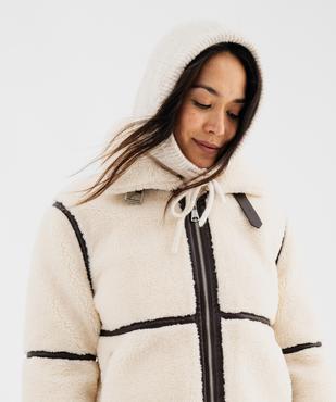 Blouson en sherpa avec liserés colorés femme vue2 - GEMO 4G FEMME - GEMO