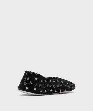 Chaussons ballerines en velours motifs coeurs femme vue4 - GEMO(HOMWR FEM) - GEMO