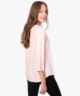 Blouse femme en maille fluide avec col V vue3 - GEMO(FEMME PAP) - GEMO