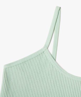 Brassière en maille côtelée à fines bretelles fille vue2 - GEMO 4G FILLE - GEMO