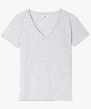 Tee-shirt femme à col V et manches courtes vue4 - GEMO(FEMME PAP) - GEMO