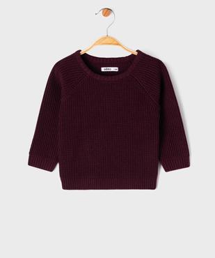 Pull en grosse maille côtelée à manches raglan bébé garçon vue1 - GEMO(BEBE DEBT) - GEMO