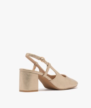 Escarpins sling-back à talon large et bout carré femme vue5 - FOLLOW ME - GEMO
