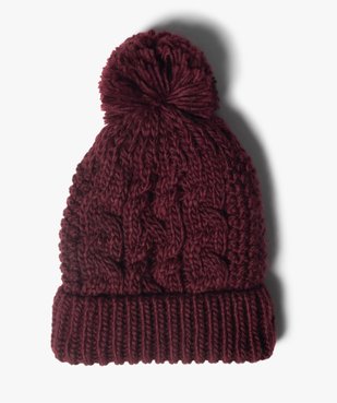 Bonnet femme en grosse maille avec pompon vue1 - GEMO (ACCESS) - GEMO