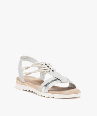 Sandales femme plates à brides élastiquées vue2 - GEMO (CASUAL) - GEMO