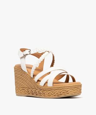 Sandales à brides avec semelle plateforme aspect corde femme - Valentina Baldano vue3 - VALENTINA BALDA - GEMO