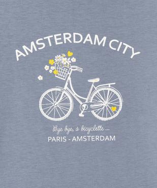 Tee-shirt manches longues en coton imprimé fille vue2 - GEMO 4G FILLE - GEMO