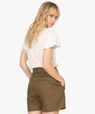 Tee-shirt femme manches courtes effet volant vue3 - GEMO(FEMME PAP) - GEMO