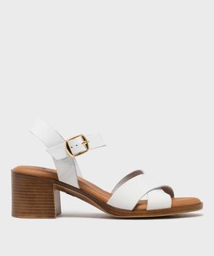 Sandales à talon en cuir femme - Tanéo vue1 - TANEO - GEMO