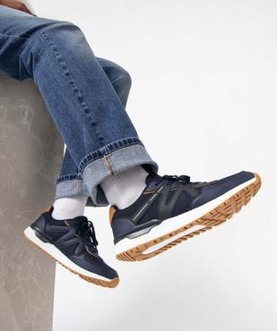 Baskets homme multicolores et multi-matières à lacets vue1 - GEMO (CASUAL) - GEMO