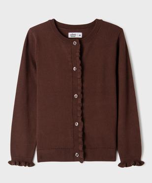 Gilet fin en viscose avec finitions froncées fille vue1 - GEMO 4G FILLE - GEMO