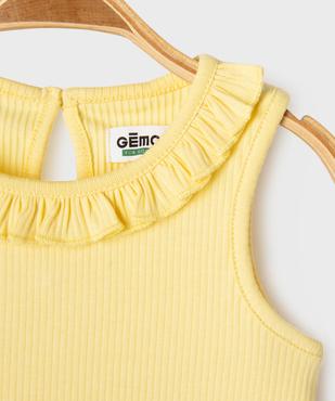 Débardeur avec volant sur le col et finitions froncées bébé fille vue2 - GEMO 4G BEBE - GEMO