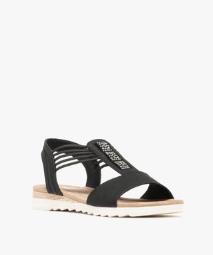 Sandales à petit talon compensé et brides élastiques femme vue8 - VALENTINA BALDA - GEMO