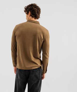 Polo maille manches longues homme vue3 - GEMO 4G HOMME - GEMO