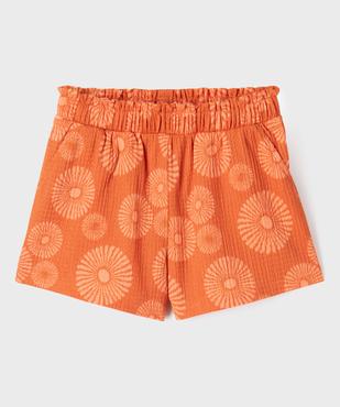 Short imprimé en maille texturée avec ceinture élastique fille vue1 - GEMO (ENFANT) - GEMO