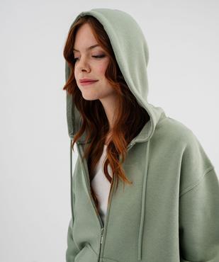Sweat zippée à capuche en molleton femme vue1 - GEMO 4G FEMME - GEMO