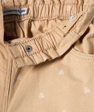 Pantalon bébé fille coupe carotte avec motif et ceinture tressée - LuluCastagnette vue3 - LULUCASTAGNETTE - GEMO