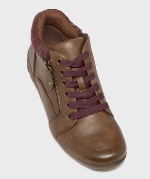 Chaussures confort avec col en lainage femme vue3 - G'FLEX - GEMO