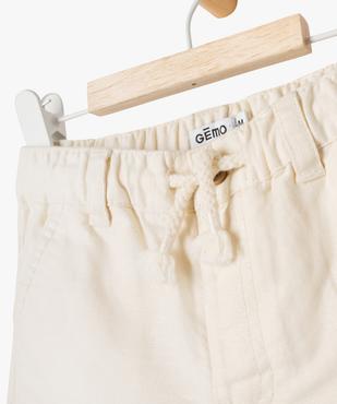 Short en lin et coton bébé garçon vue3 - GEMO 4G BEBE - GEMO