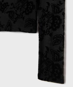 Tee-shirt manches longues en tulle à motif velours fille vue2 - GEMO (JUNIOR) - GEMO