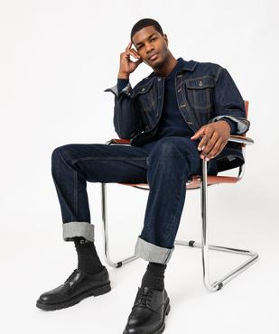 Pull col châle en fine maille côtelée homme vue5 - GEMO 4G HOMME - GEMO