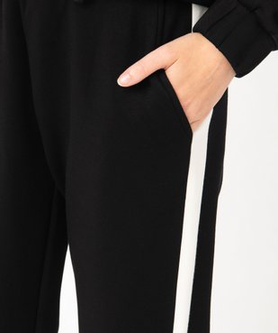 Pantalon de jogging femme avec bandes contrastantes sur les côtés vue2 - GEMO(FEMME PAP) - GEMO