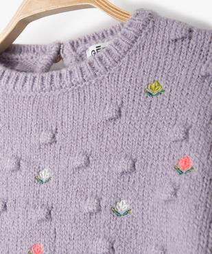 Robe pull bébé fille en maille brodée vue2 - GEMO(BEBE DEBT) - GEMO