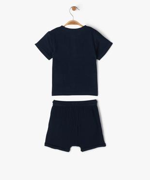 Ensemble 2 pièces en gaze de coton bébé garçon short + tee-shirt vue4 - GEMO(BEBE DEBT) - GEMO