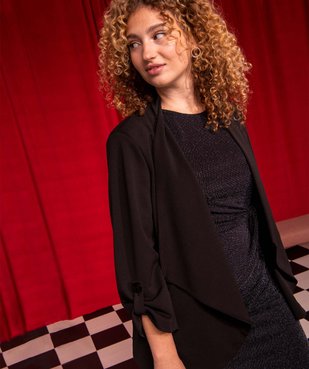 Veste femme grande taille porté ouvert avec manches 3/4 vue1 - GEMO (G TAILLE) - GEMO