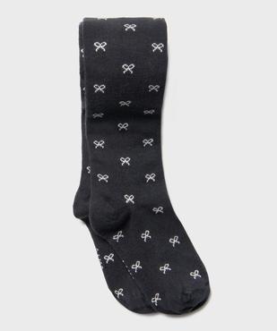 Collant chaud avec motifs noeuds bébé fille vue1 - GEMO 4G BEBE - GEMO