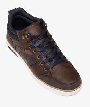 Baskets homme bicolores style casual à lacets cirés vue5 - GEMO (CASUAL) - GEMO