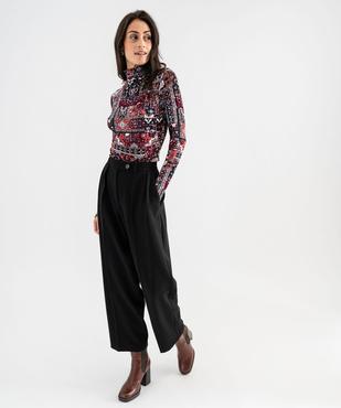 Tee-shirt manches longues et col roulé imprimé femme vue4 - GEMO 4G FEMME - GEMO