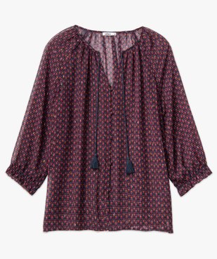 Blouse femme imprimée en voile vue4 - GEMO(FEMME PAP) - GEMO