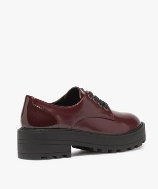 Derbies femme unis et vernis à semelle plateforme crantée vue4 - GEMO (CASUAL) - GEMO