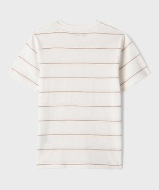 Tee-shirt manches courtes en jersey de coton flammé rayé garçon vue3 - GEMO 4G GARCON - GEMO