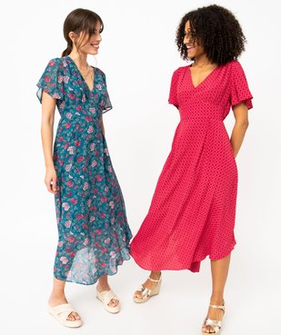 Robe longue taille empire à manches courtes femme vue2 - GEMO(FEMME PAP) - GEMO